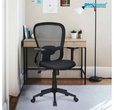 Alba Medium Back Chair Mesh Fabric - Black